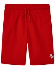 Boys' Athletic Basketball Shorts Red Small