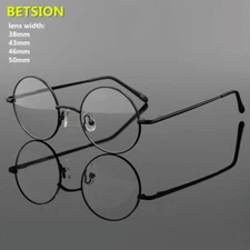 Spring Hinges Vintage Round Unisex Metal Eyeglass Frames Full Rim Glasses Optica