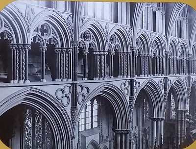 Angel Choir, Lincoln Cathedral, Magic Lantern Glass Slide,  (England)