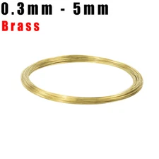 0.3mm - 5mm Solid Brass Bare Soft Wire for Art Crafts Hobbies Jewellery Models