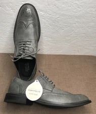 New Perry Ellis Portfolio Welton Men's Oxfords Gray Wingtip Size 11.5