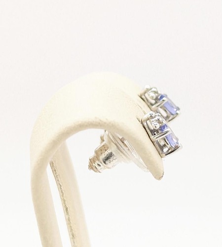 10K Solid White Gold Purple Tourmaline Diamond Cute Pendant & Stud Earring Set - 第 10/11 張圖片