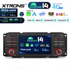 Autoradio 5 pollici per Jeep Grand Cherokee Android 14 4G+64GB GPS giroscopio DSP 2K