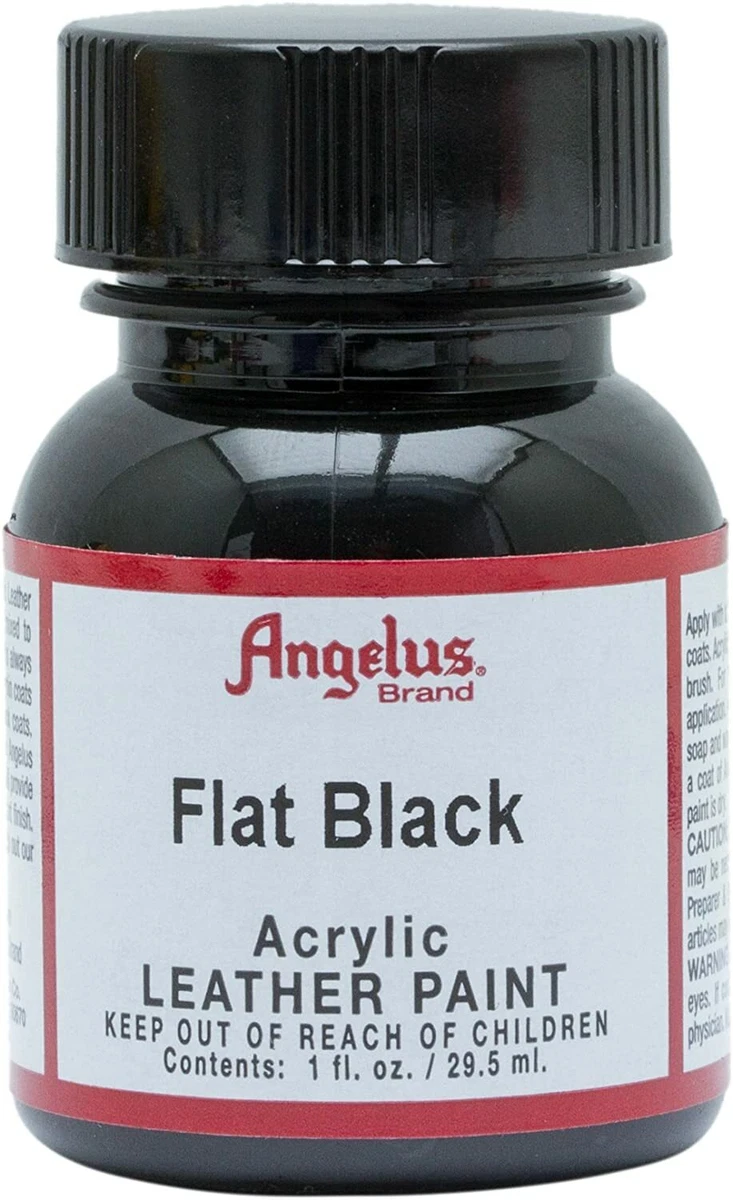 Angelus Acrylic Leather Paint 1oz Flat Black ( 2-Pack) Damaged Label