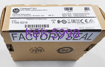 2022 Allen-Bradley 1769-IQ16 COMPACTLOGIX 16 PT 24VDC D/I MODULE LED Sealed