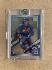 2021 Topps Clearly Authentic Andres Gimenez Blue Parallel /25 RC SSP Color Match