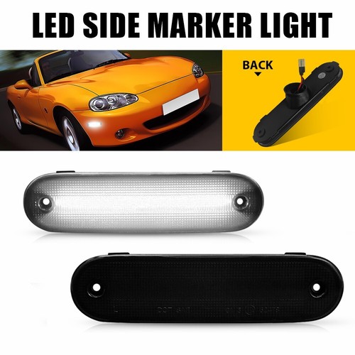 Smoked Lens White LED Side Marker Lights For 10-13 Mercedes Pre-LCI E - Foto 6
