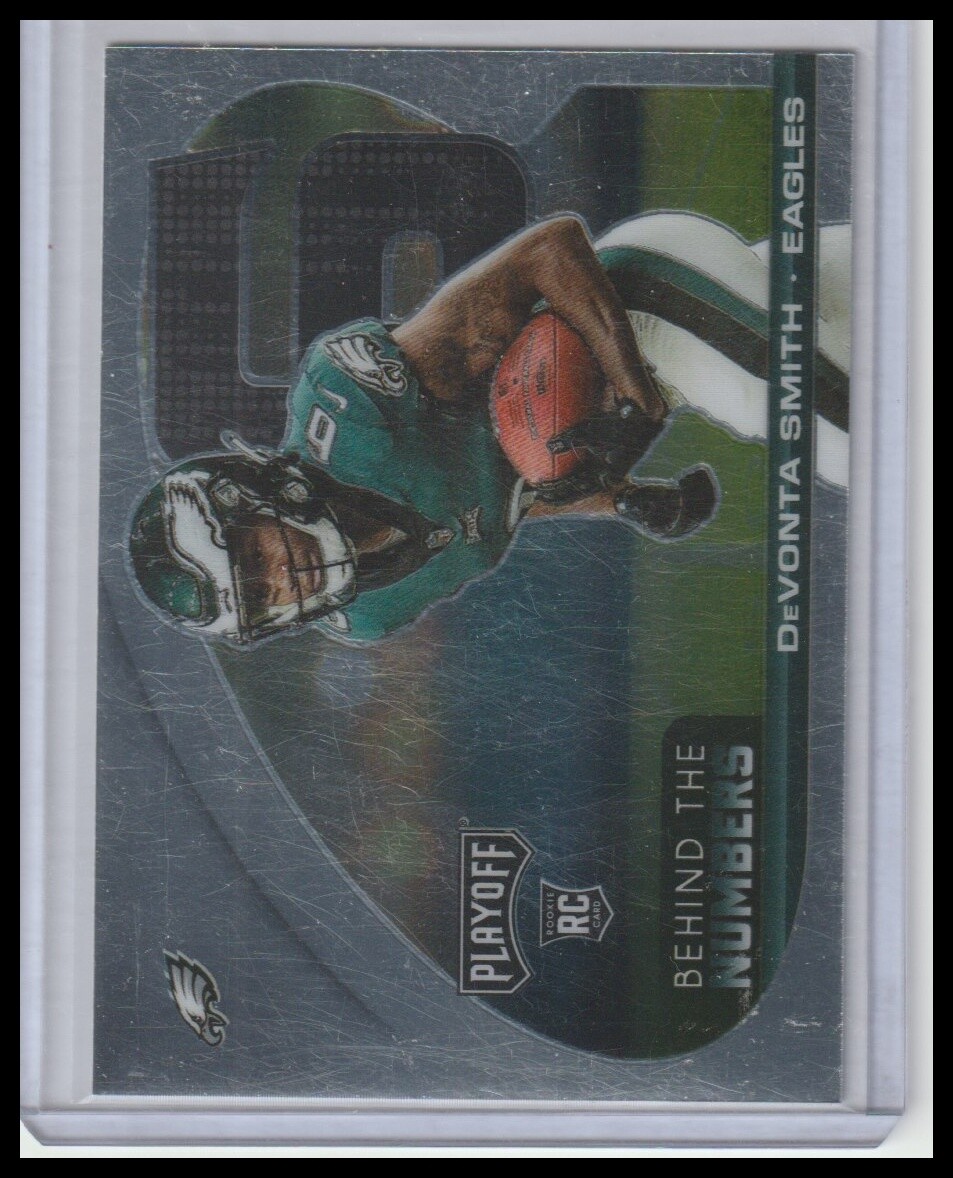2021 DeVonta Smith Panini Playoff Football Behind the Numbers#BTN-DSM Eagles