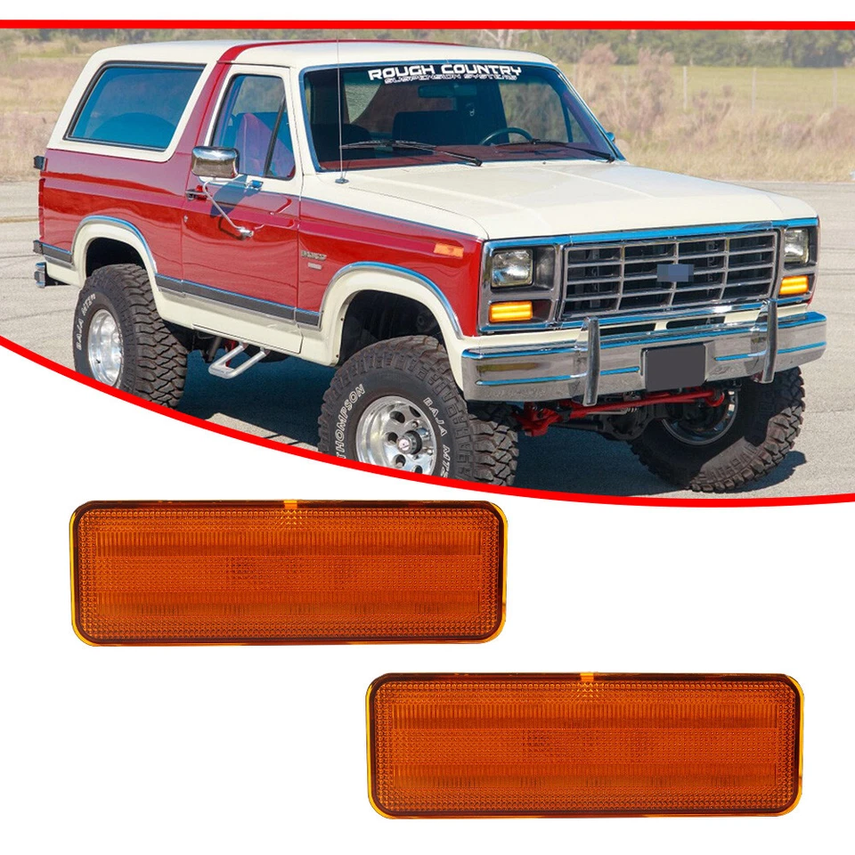 Sequential Amber LED Parking Signal Lights For 80-86 Ford Bronco F150 F250 F350 - Image 3 of 4