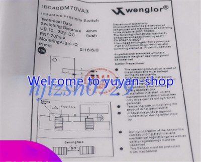 1PCS NEW FOR Wenglor IB040BM70VA3 Inductive Proximity Switch Sensor  #T8