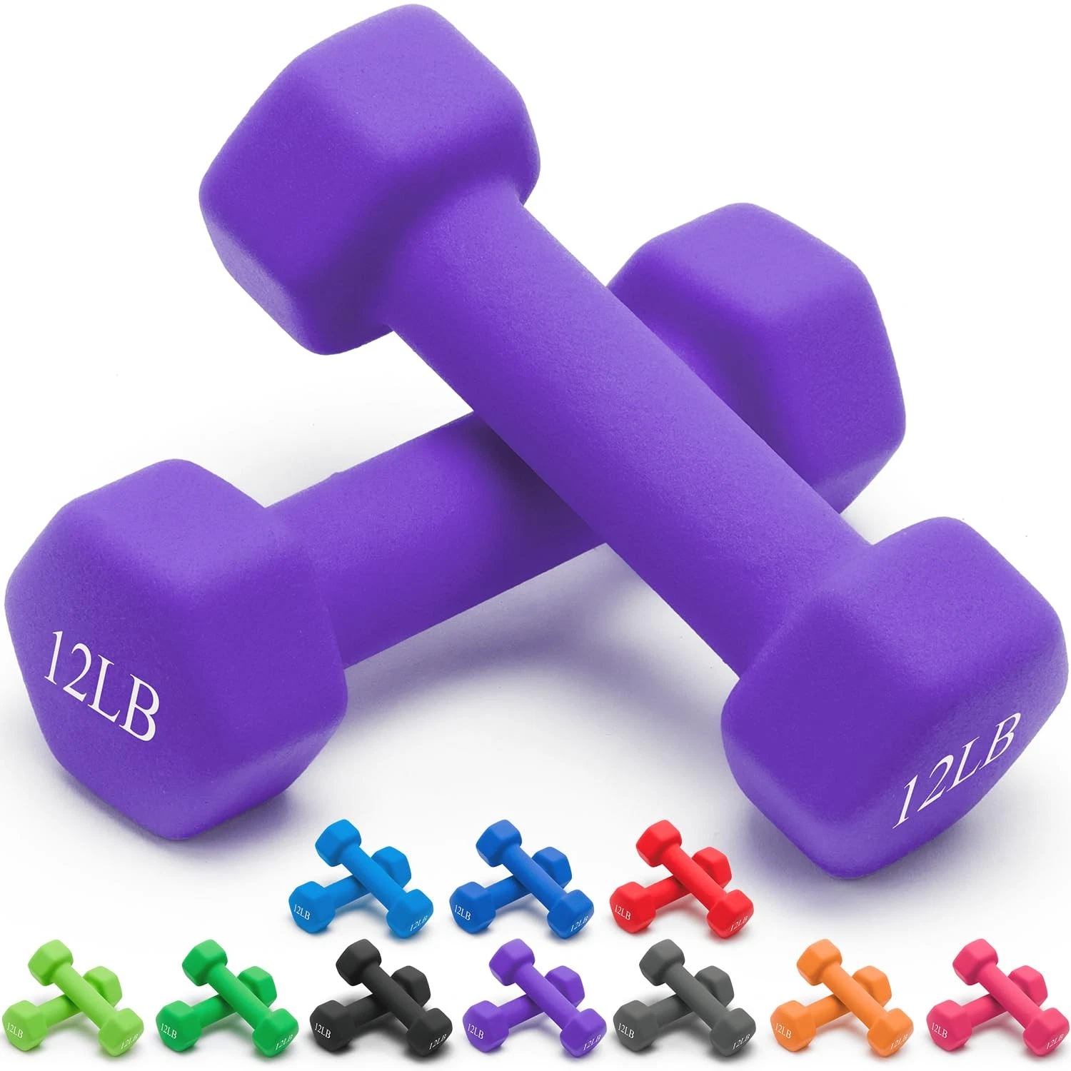 Weights Dumbbells 10 Colors Options Compatible with Set of 2 Neoprene Dumbbel...