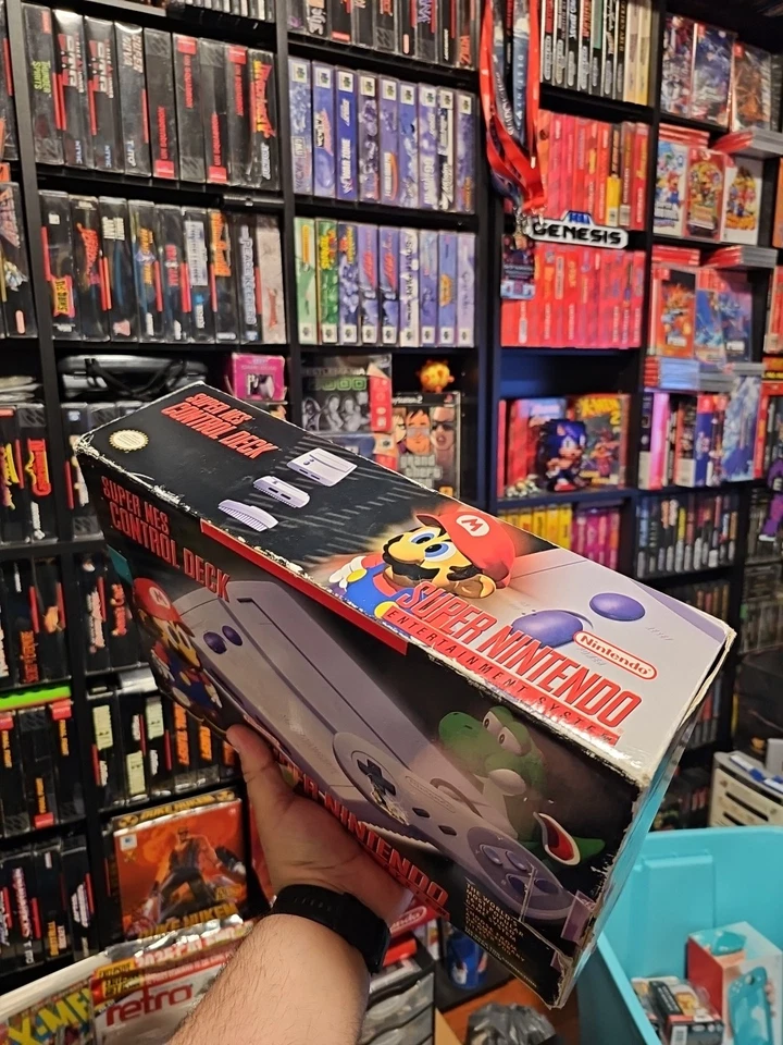 SNES SUPER NINTENDO JR JR. JUNIOR MODEL 2 SYSTEM CONSOLE Near COMPLETE IN BOX  - Image 4 of 4