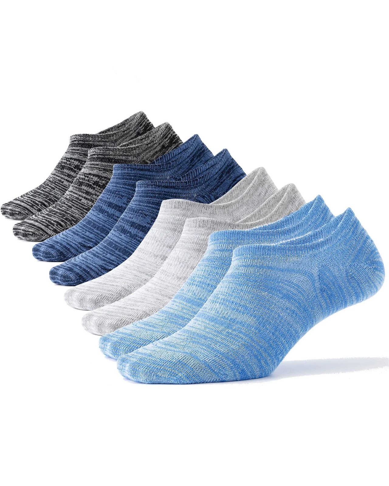 No Show Socks Men 8 Pairs Cotton Low Cut Socks Breathable Non Slip Invisible ...