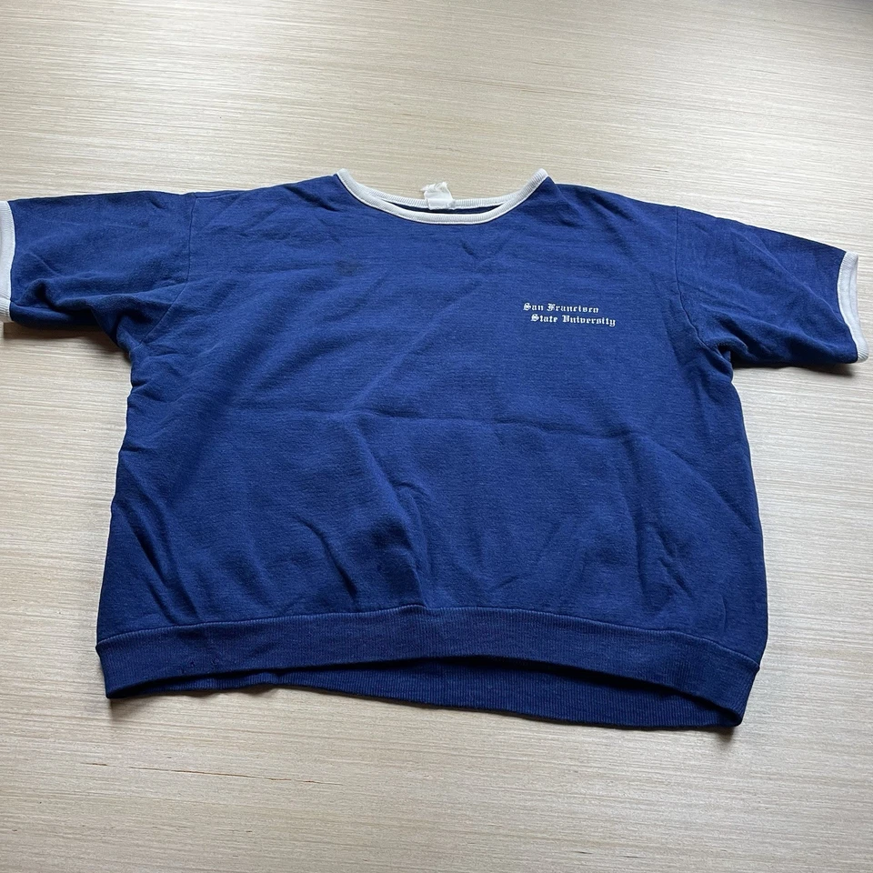 Sudadera de manga corta vintage años 60 de la Universidad Estatal de San Francisco con timbre grande Foto 2 de 4