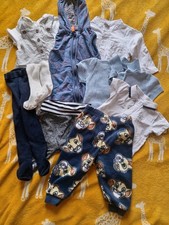Baby Boy 6-9 Months Clothes Bundle Tops Bottoms Romper Outfit Coat Next Etc VGC