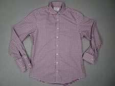 Charles Tyrwhitt Shirt Mens 16 Large Purple Non Iron Slim Fit French Cuffs
