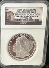 1888-CC Morgan 2014 Private Issue Carson City Collection NGC GEM Deep Proof Like
