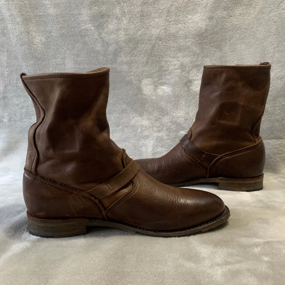 Винтажная обувь компании коричневый кожаный Moto ботильоны женский размер 9,5 М сделано в США - Изображение 4 из 4