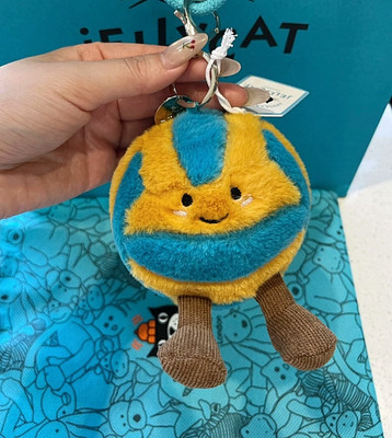 Jellycat Amuseable Sports Beach Volleyball Bag Charm Plush Toy NWT   Soft & Fun