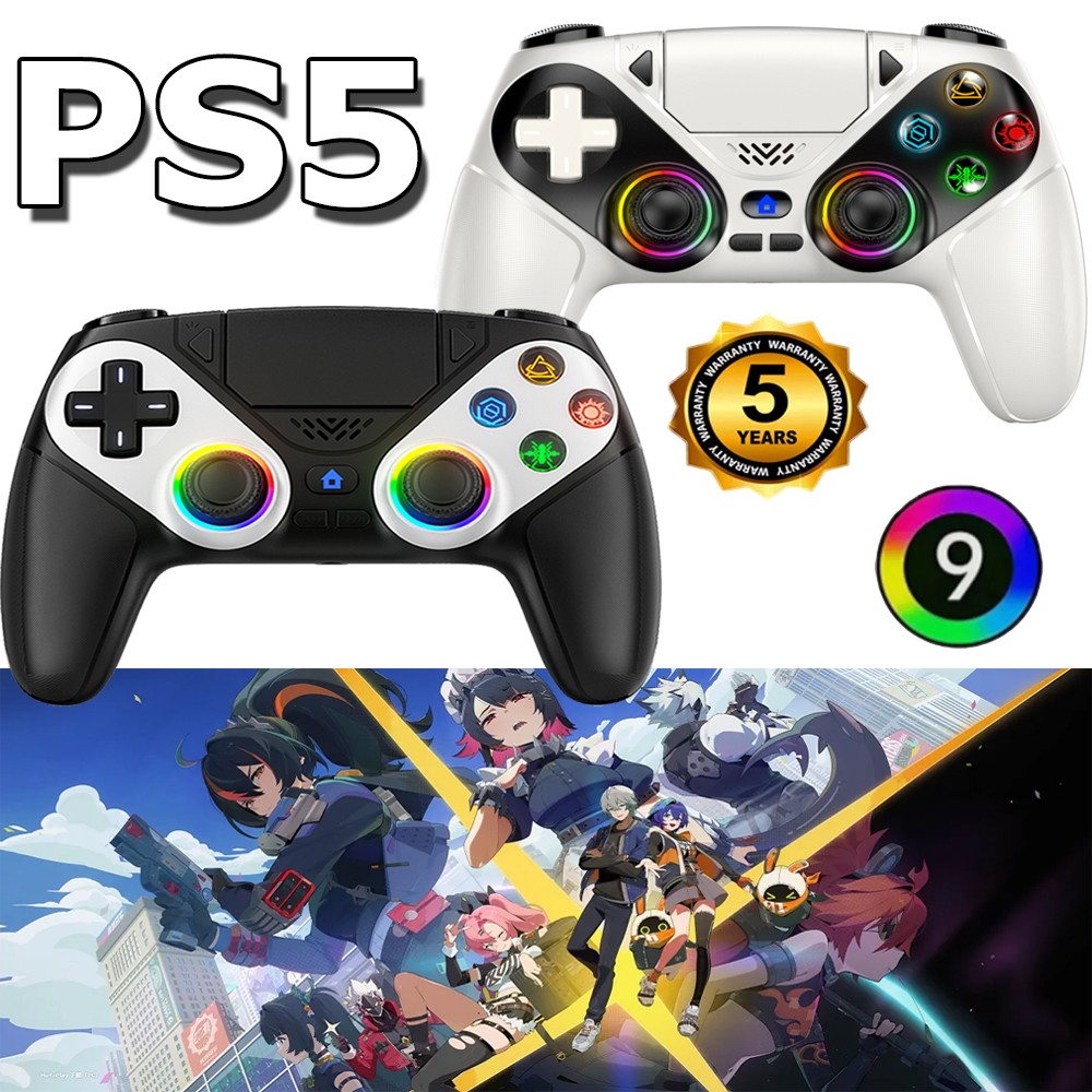 (1~2X) For Sony Playstation5 PS5 DualSense Wireless Black White Controller Flash