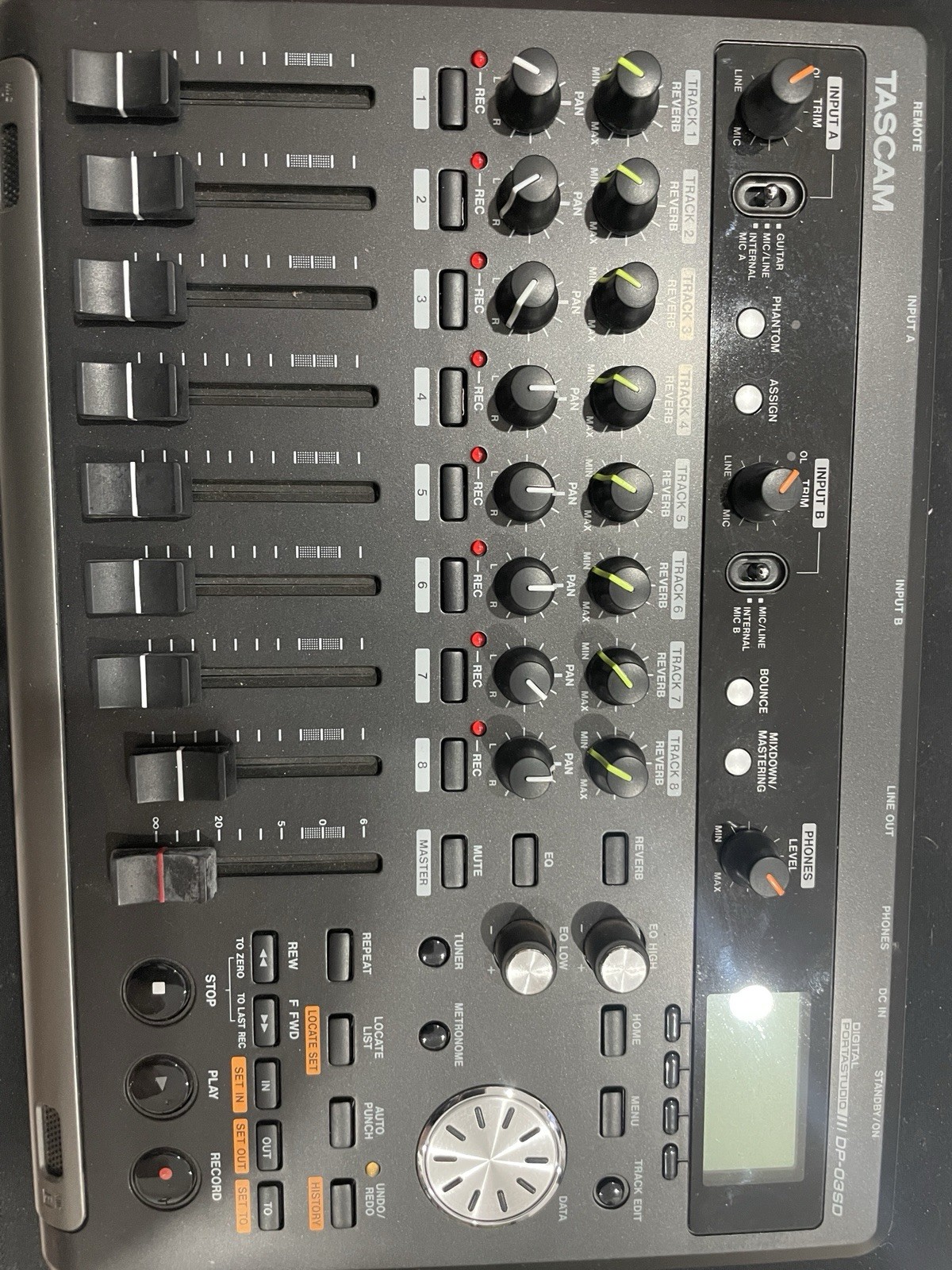 TASCAM DP-03SD Digital Recorder Console XLR RCA 8 Tracks Pha