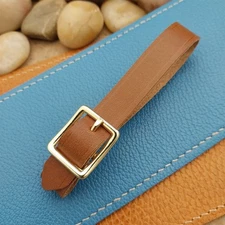 Whiskey Brown Italian Leather Pocket Watch Fob Strap & Brass Finish Solid Buckle