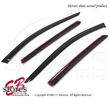 Black Tinted Out-Channel Vent Visor Deflector 4pcs For 2014-2016 Nissan Rogue