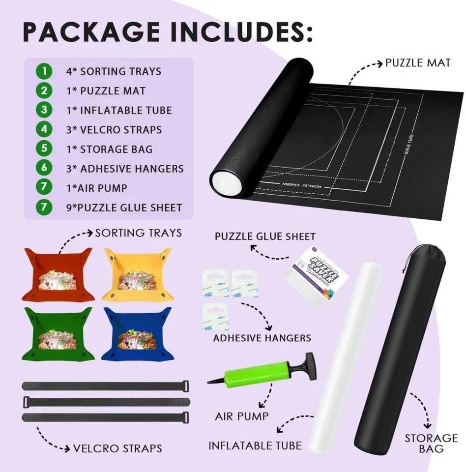 Estera de rompecabezas enrollable 2000 un. | Estera de rompecabezas enrollable | Bandejas de almohadilla de ahorro enrollables para Foto 2 de 4