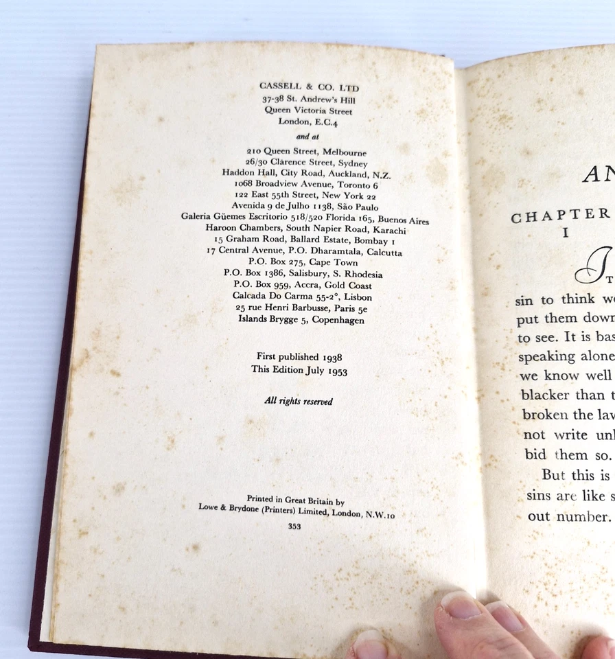 Anthem Ayn Rand 1953 Cassell Revised Edition Hardcover Collectible Vintage Book - image 3 of 4