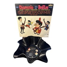 The Chipmunks Sing The Beatles Hits LP Vinyl Bowl & Jacket Display 1964 Vintage