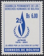 Bolivie 1150 2002 25 Ans De L'Assemblée Des Droits Humains En BOLIVIE MNH