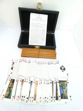 Cribbage set in case includes cribbage board and two packs of cards