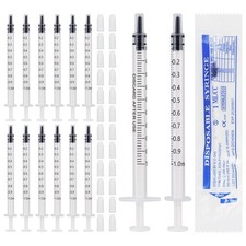 60 PCS 1ml Syringes Colostrum Syringes with Cap Plastic Syringe Lab Syring es