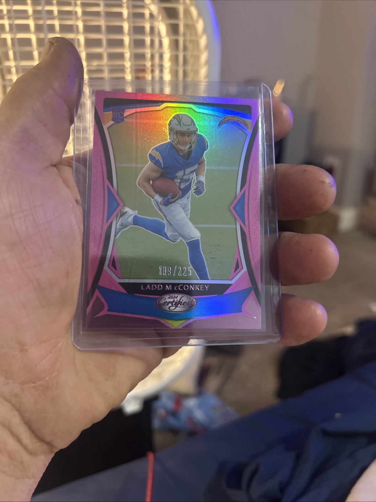 2024 Panini Certified - Rookies Ladd McConkey #125 Mirror Pink /225 (RC)