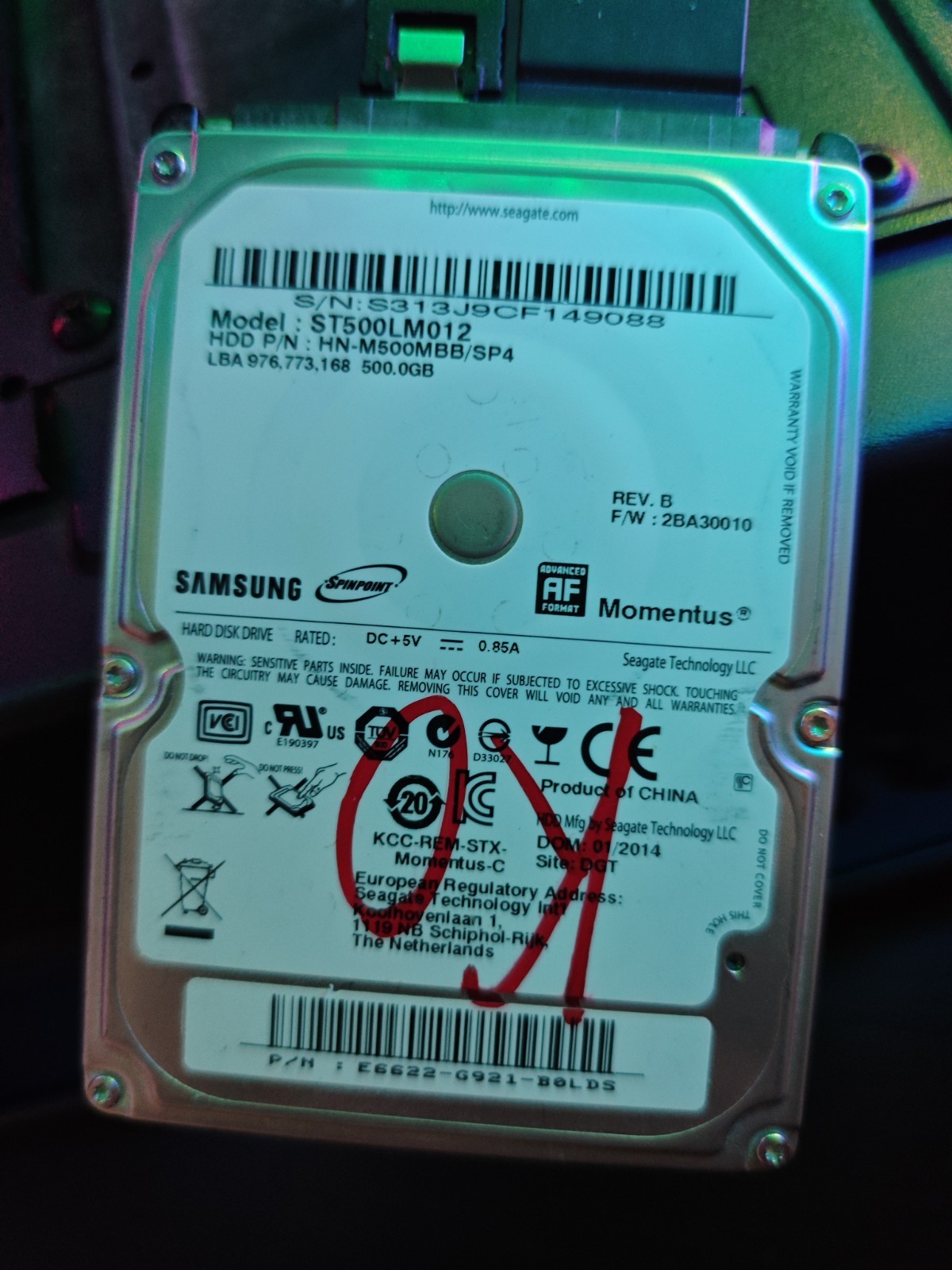 Samsung Momentus ST500LM012 500GB 2,5" HDD SATA III 5400RPM 16MB