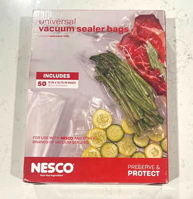 NESCO (50 ct) Larger Size 11'' x 15.75'' Vacuum Sealer Or Sous-Vide Bags VS-06B