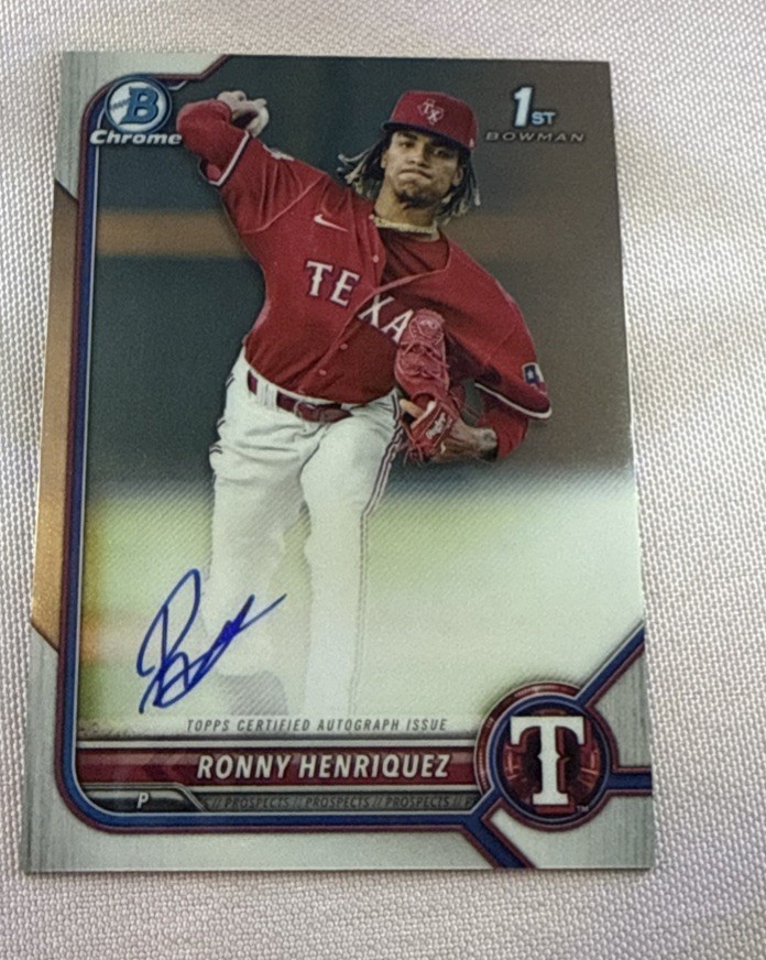 2022 Bowman - Chrome Prospect Autographs Ronny Henriquez #CPA-RH 1st Bowman