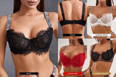 Victoria's Secret Classic BALCONETTE BH - Glanz Träger SPITZE Dessous