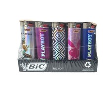 BIC Playboy Design Lighters 50 Pack Multicolor Disposable Butane Soft Flame