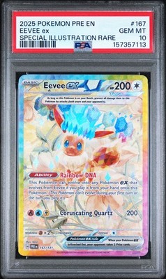2025 POKEMON PRE EN-PRISMATIC EVOLUTIONS #167 EEVEE EX PSA 10