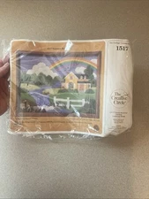 The Creative Circle #1517 SUMMER RAINBOW Longstitch Needlepoint KIT 12x16" 1985