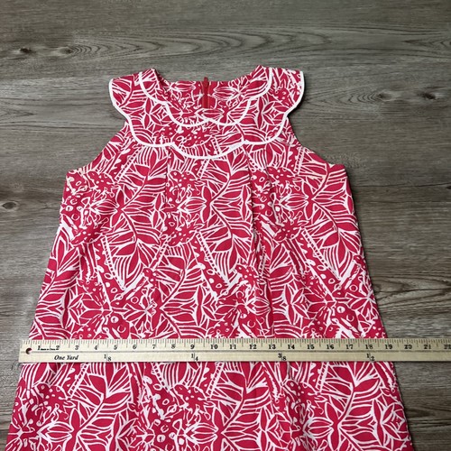 Lilly Pulitzer Giraffe Scalloped Shift Dress Girls Size 14 Pink - Picture 7 of 14