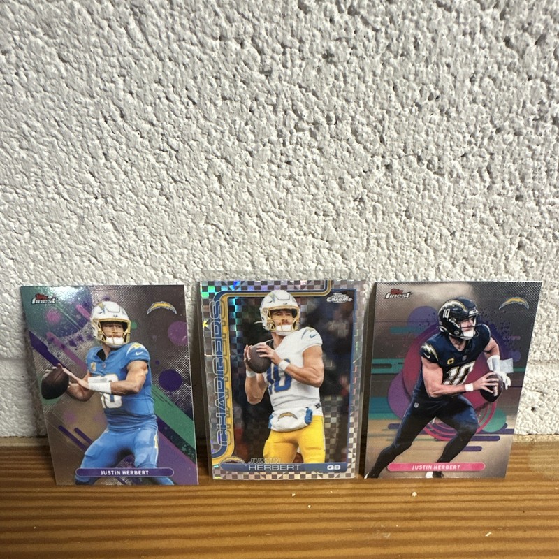 Topps Justin Herbert Los Angeles Chargers Card Lot Finest Chrome 2024 3 Cards