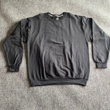 Fruit of the Loom Mens Black Crewneck Sweatshirt Size Large Fleece Pullover 333