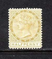 (546)     Dominica QV 1877-79 (Wmk CC) ½d. Olive Yellow SG4 M/Mint