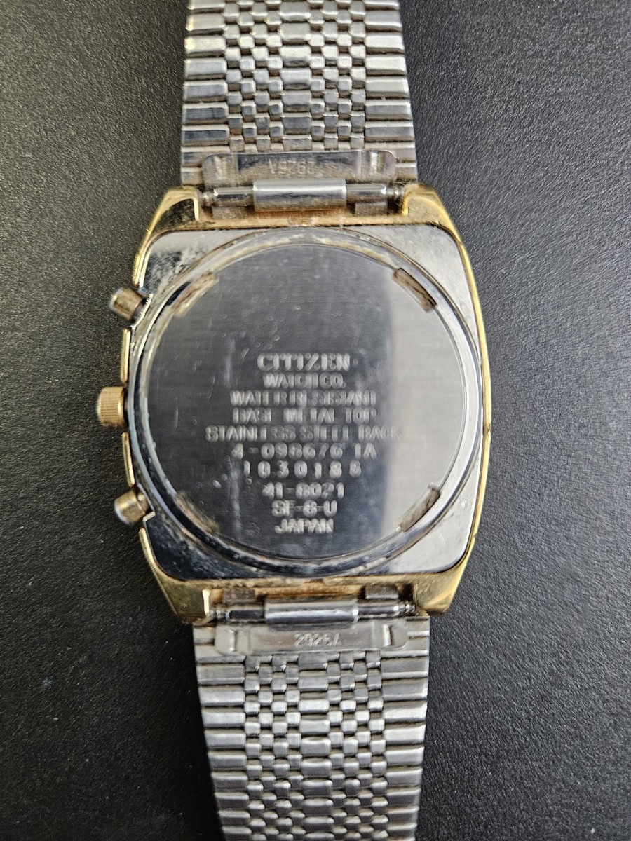 CITIZEN Analog Digital 41-8021. Vintage 80's Gold Fill stainless