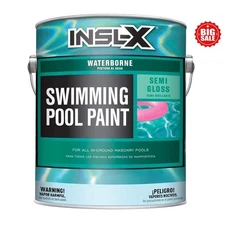 Waterborne Semi-Gloss Acrylic Pool Paint Garden Pools Durable White 1 Gallon New