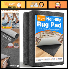 Thick Cushioned Non-Slip Rug Pad 9x12 Ft  Felt Fabric Anti-Skid Carpet Gripper
