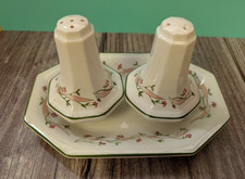 Eternal Beau Salt and Pepper Shakers Cruet Set with tray. READ
