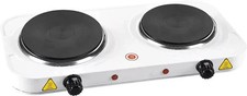 2500W Electric Portable Double Twin Hot Plate with Thermostat White Kitchen New